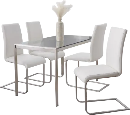Quain White 5 Pc Dining Set