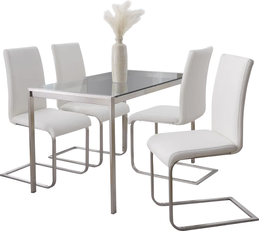 Quain White 5 Pc Dining Set