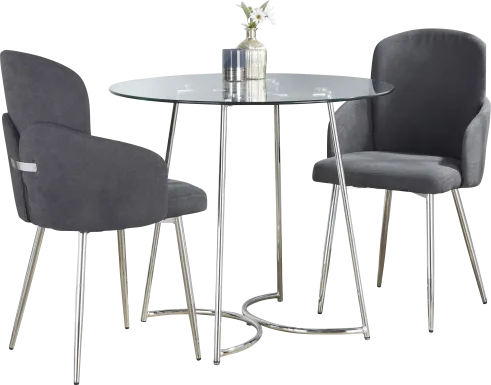 Haurt Gray 3 Pc Dining Set