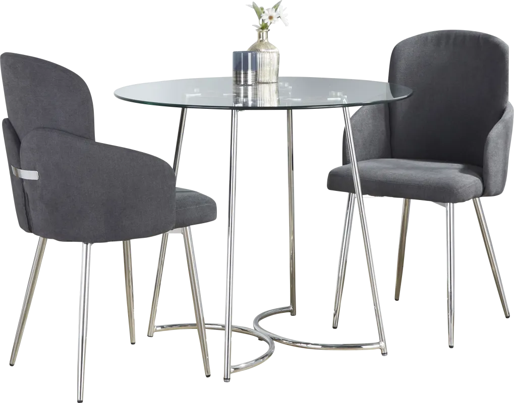 Haurt Gray 3 Pc Dining Set