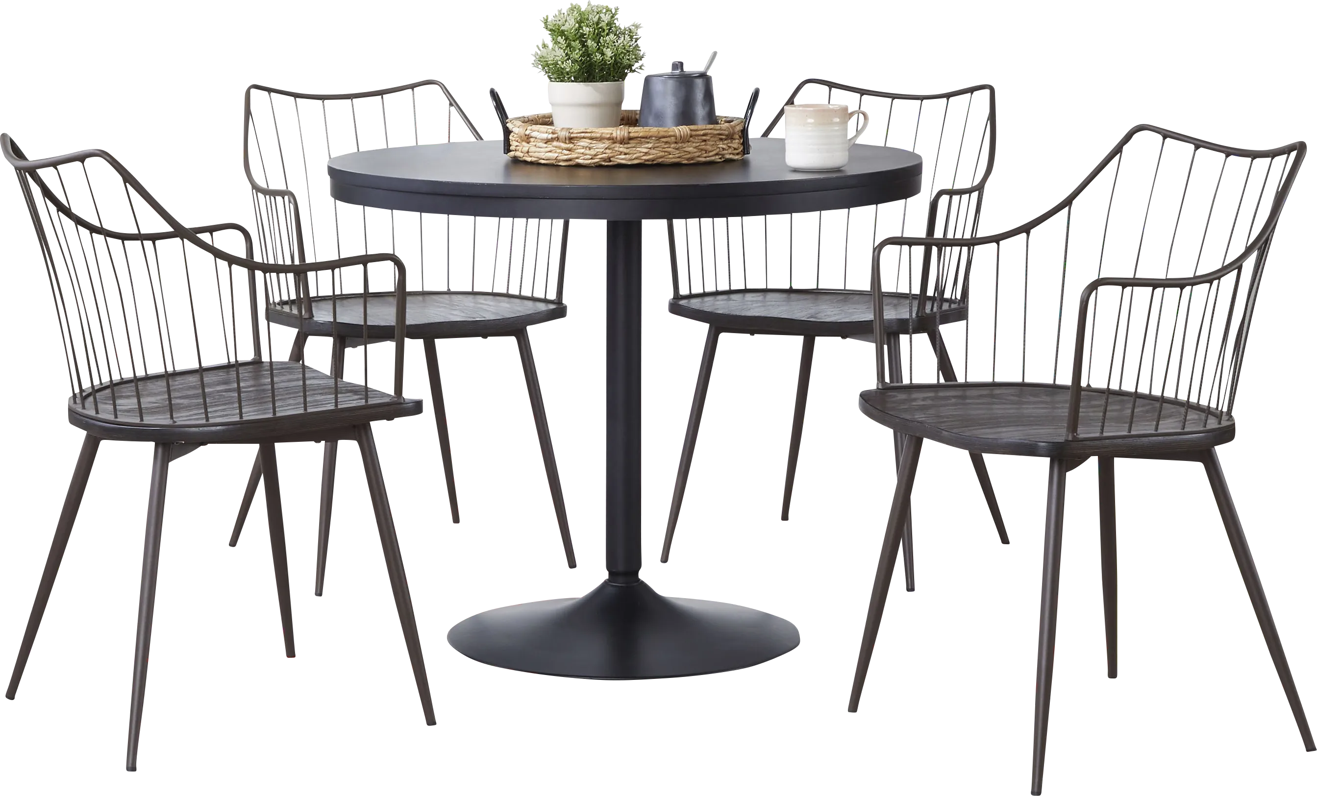 Tollefs Walnut 5 Pc Dining Set