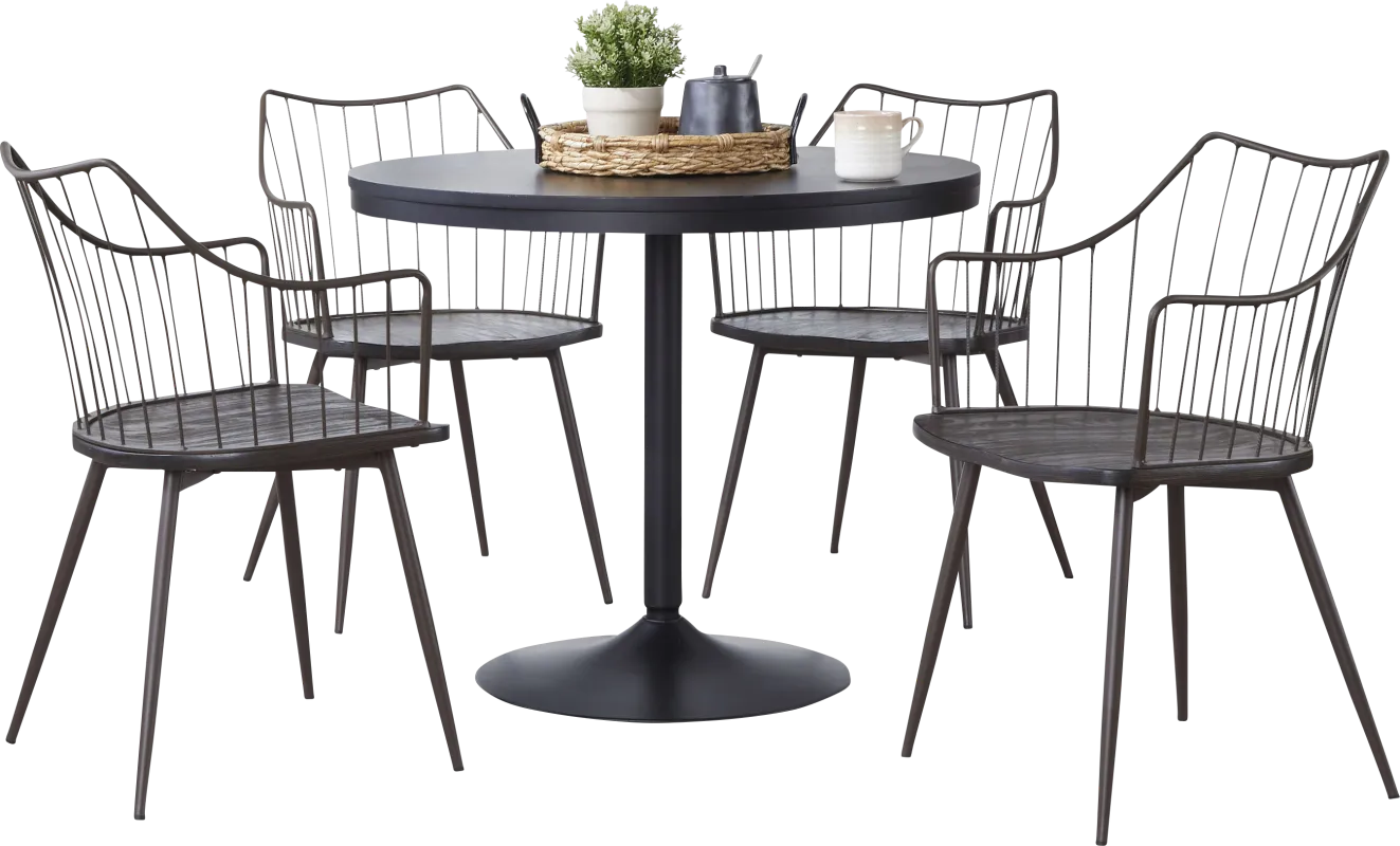 Tollefs Walnut 5 Pc Dining Set