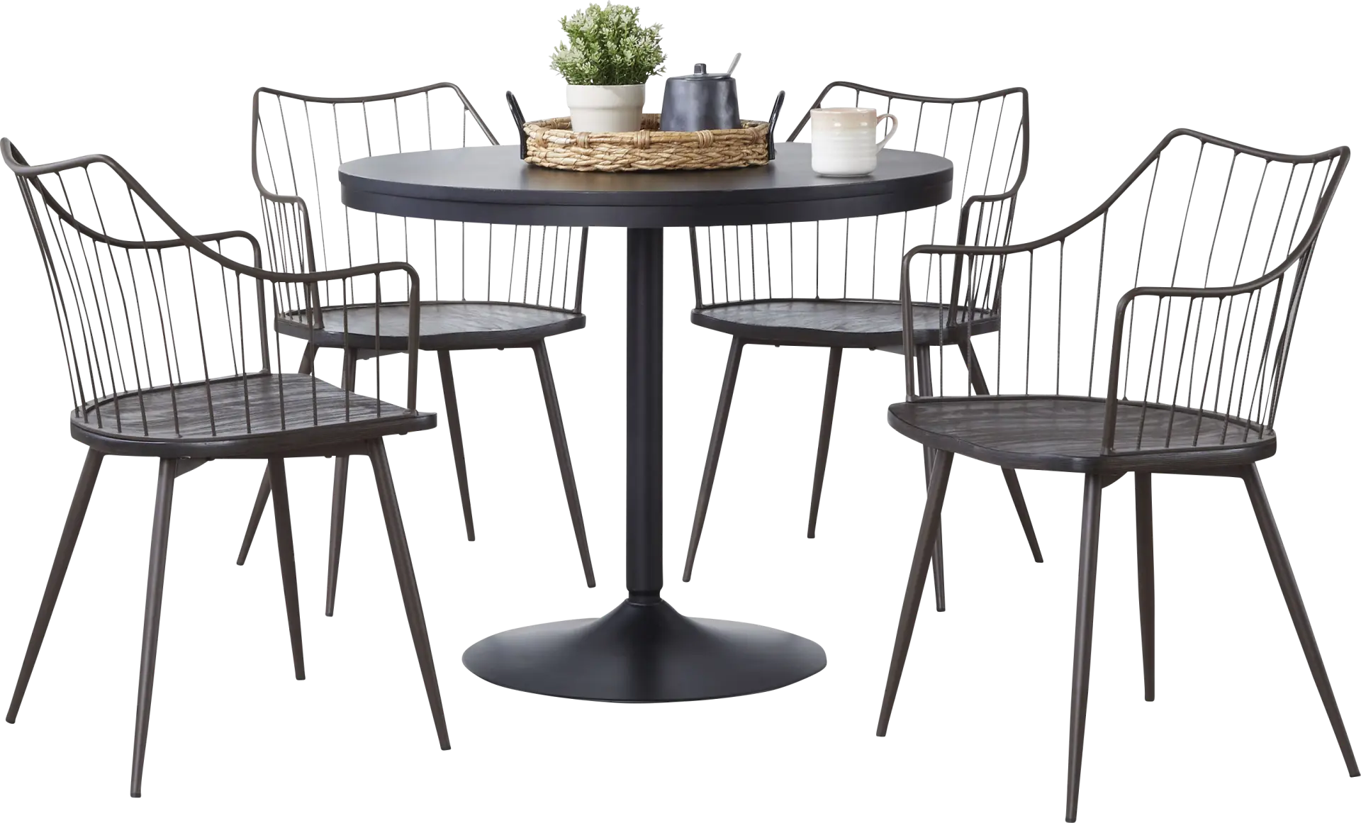 Tollefs Walnut 5 Pc Dining Set