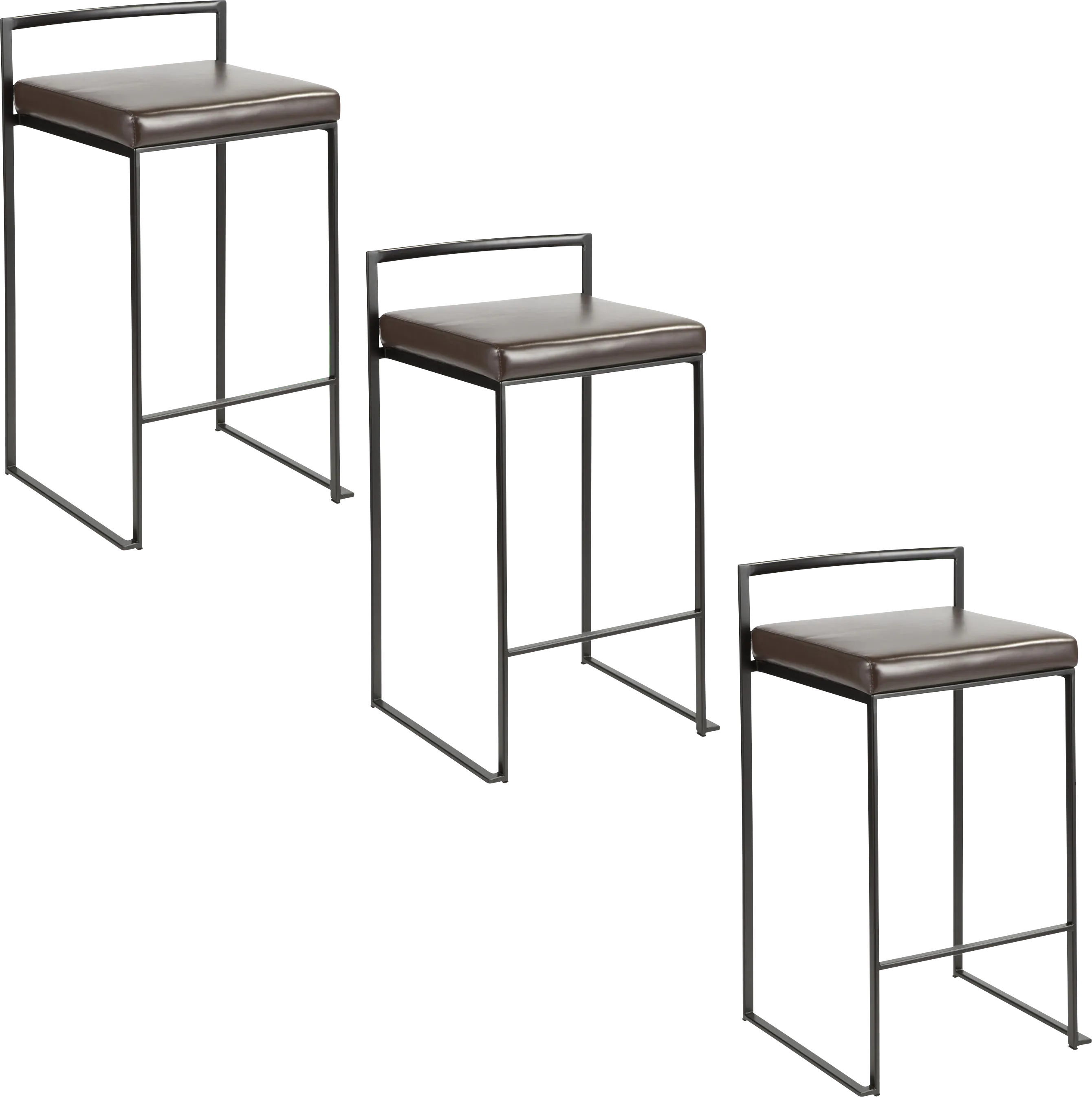 Sora II Brown Counter Height Stool, Set of 3 - Thumbnail - Image 1