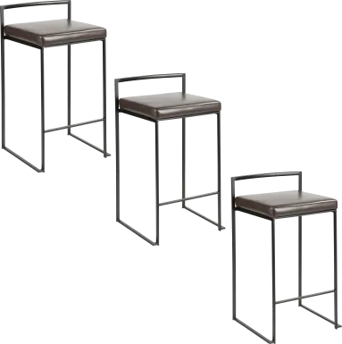 Sora II Brown Counter Height Stool, Set of 3