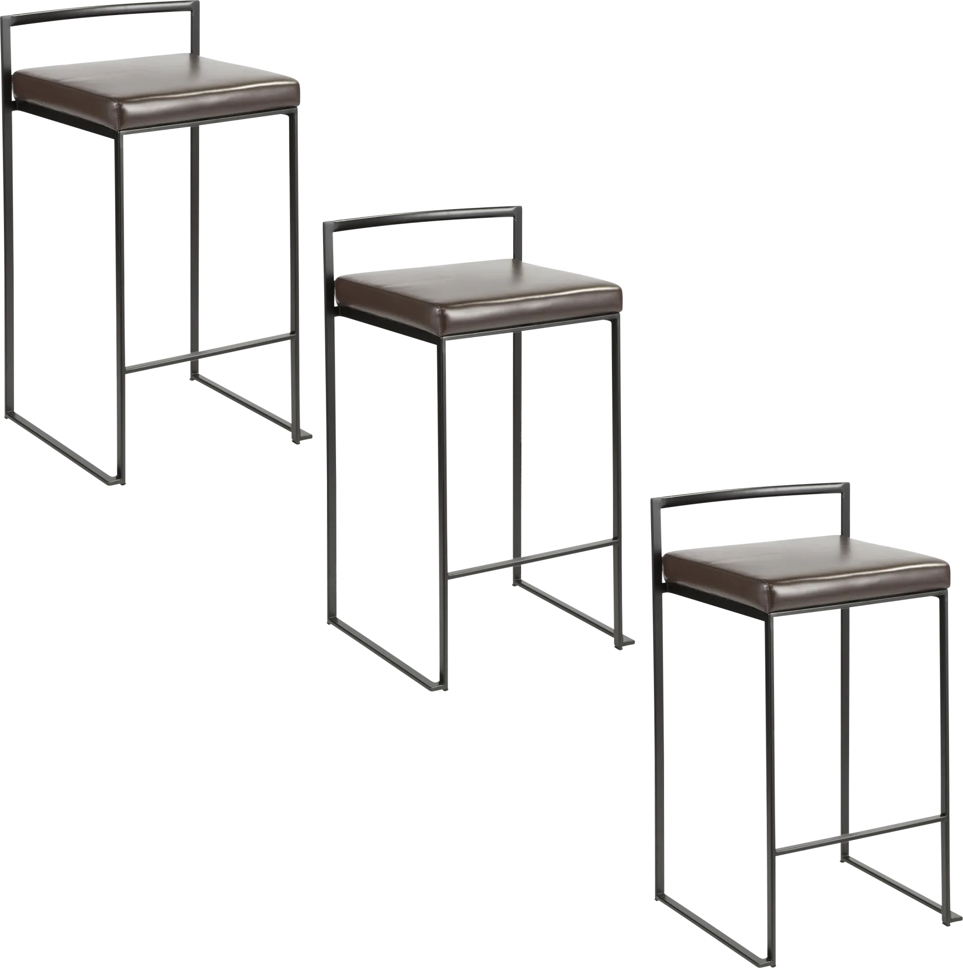 Sora II Brown Counter Height Stool, Set of 3 - Image 1