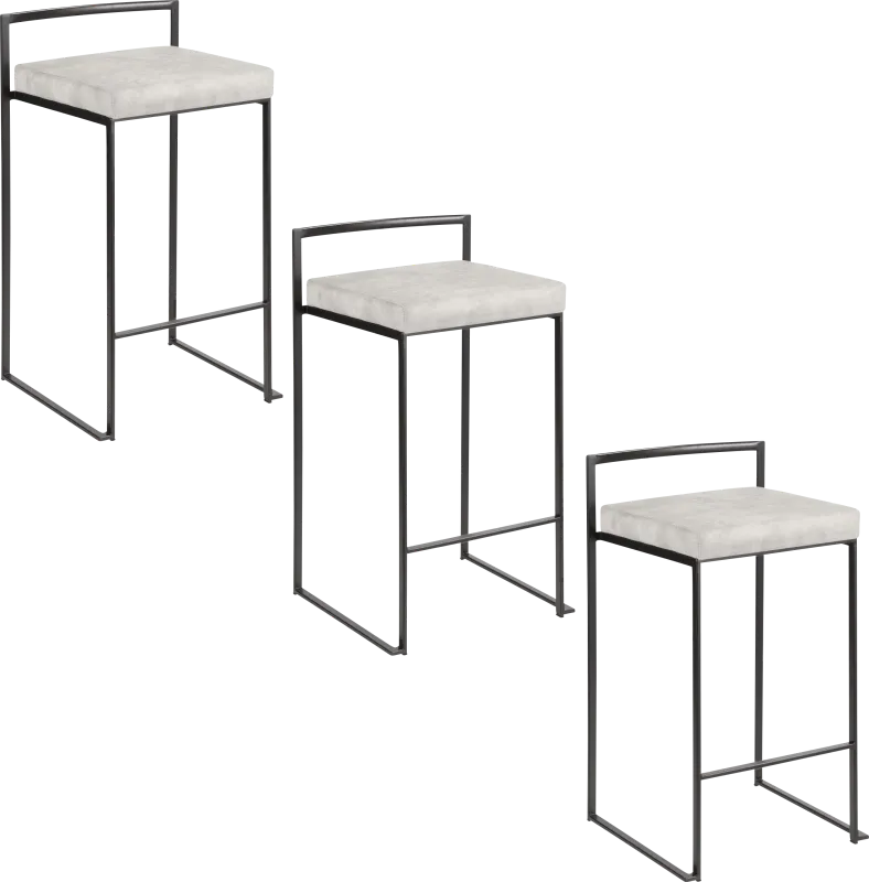 Sora II Gray Counter Height Stool, Set of 3