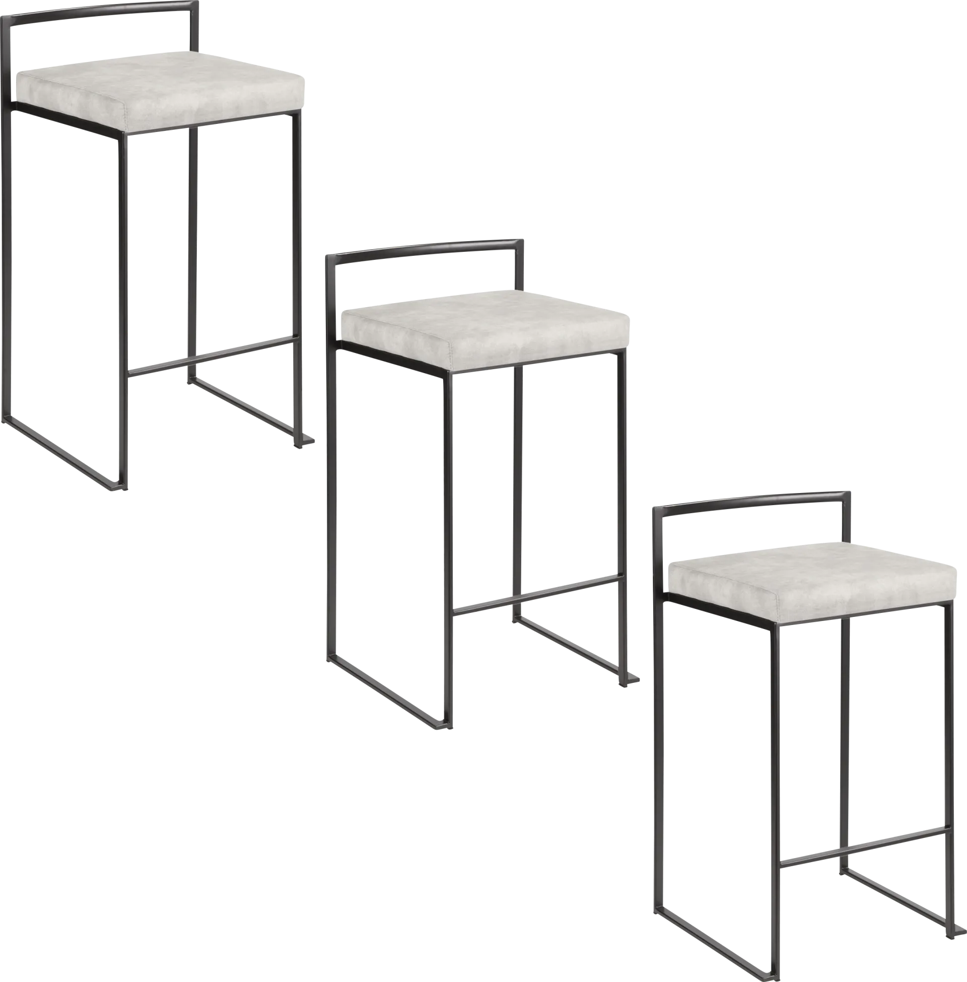 Sora II Gray Counter Height Stool, Set of 3 - Image 1