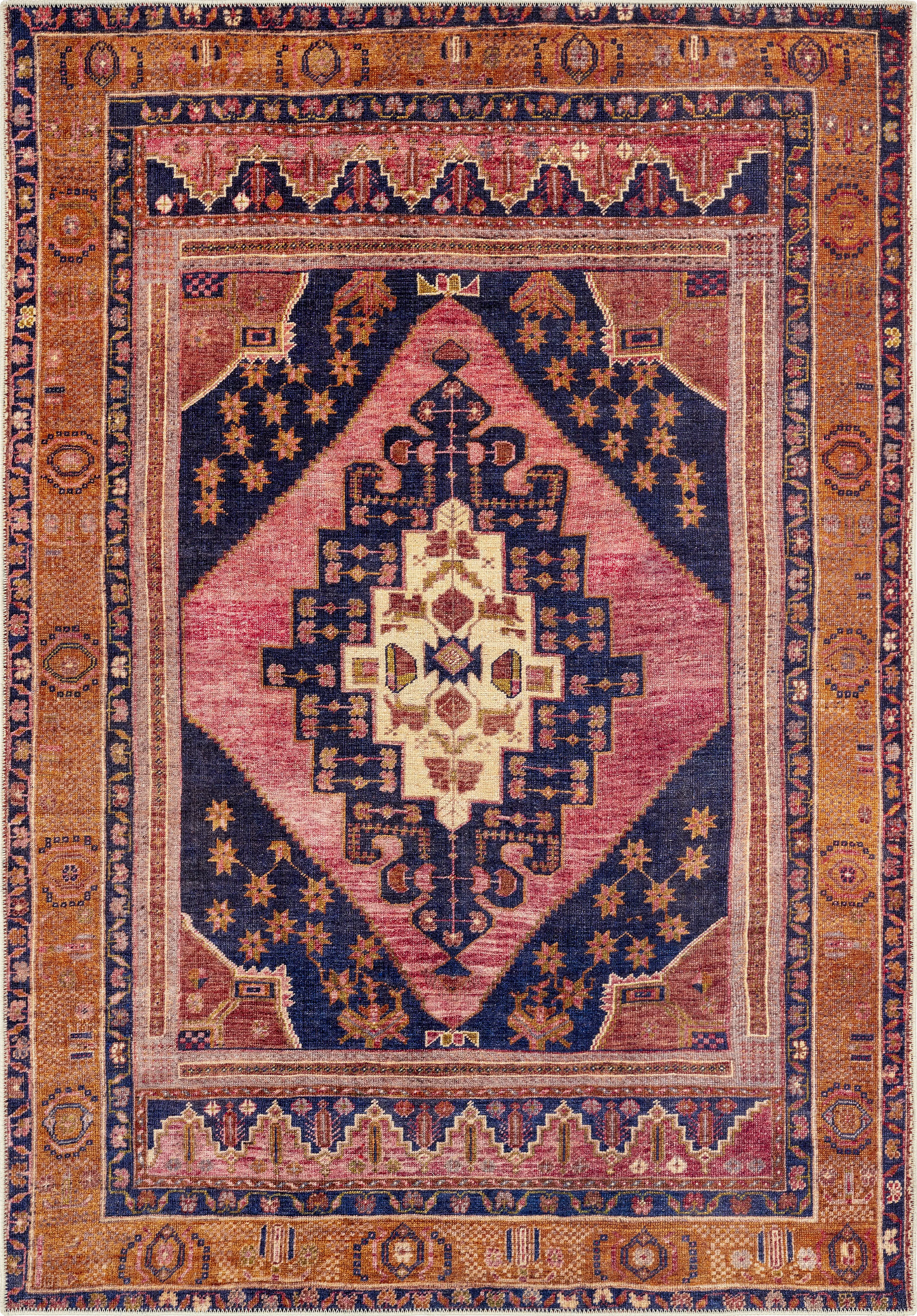 Emelyn Orange 5'2 x 7'3 Rug - Thumbnail - Image 1
