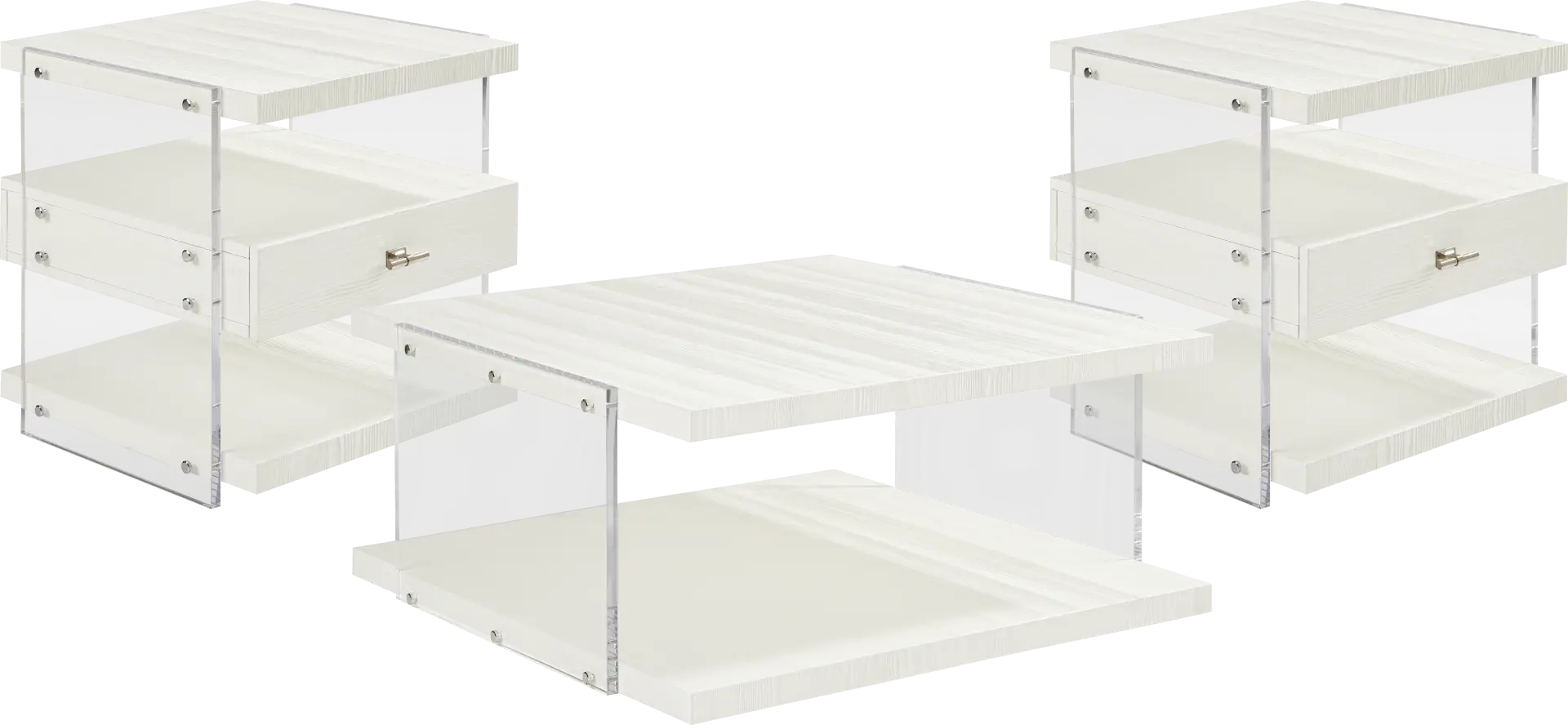 Aruba White 3 Pc Table Set