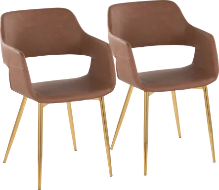 Naibor I Brown Arm Chair, Set of 2