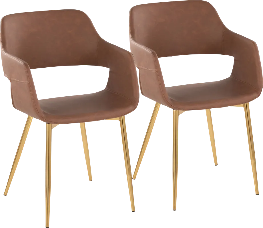 Naibor I Brown Arm Chair, Set of 2
