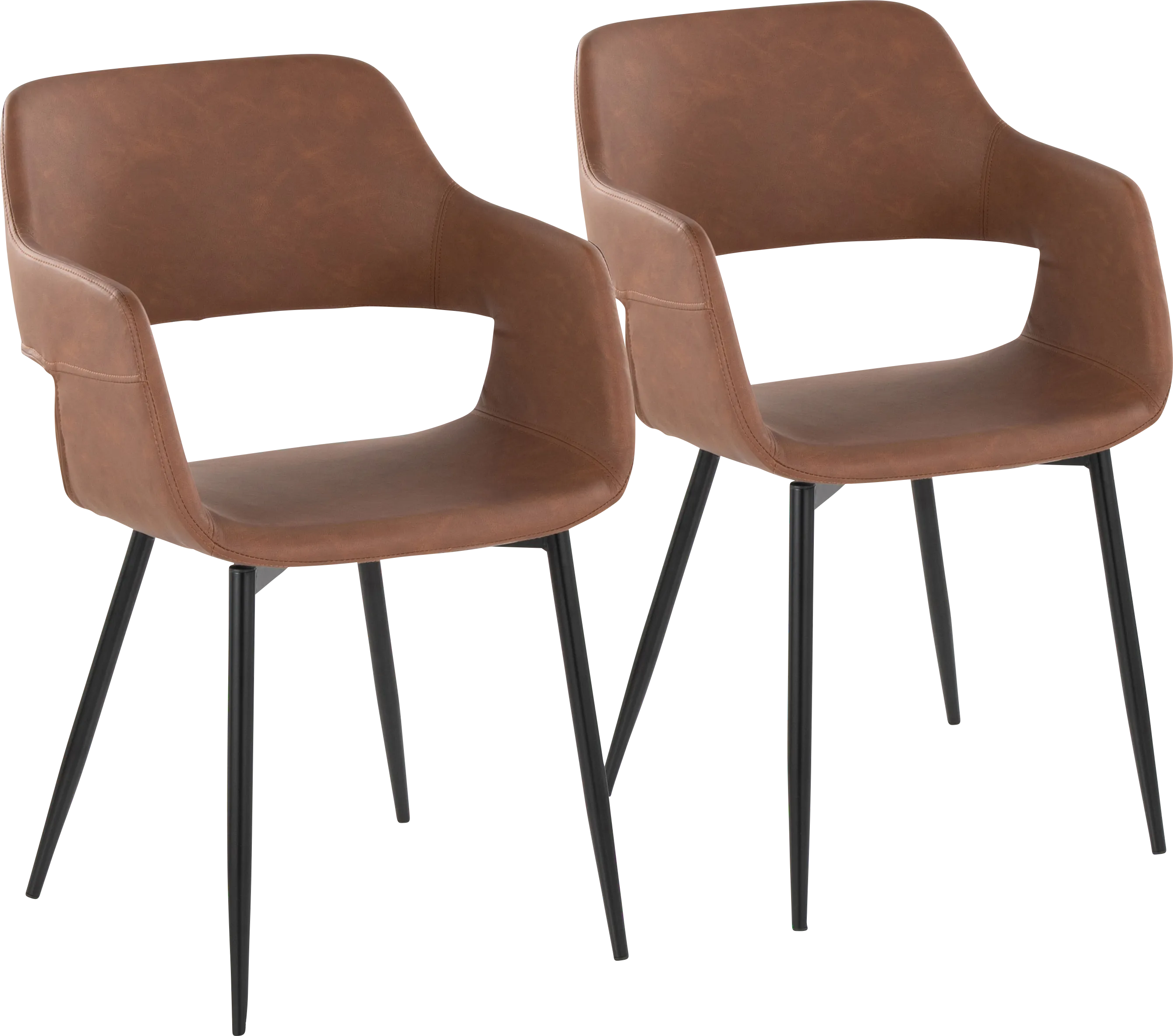 Naibor II Brown Arm Chair, Set of 2 - Thumbnail - Image 1