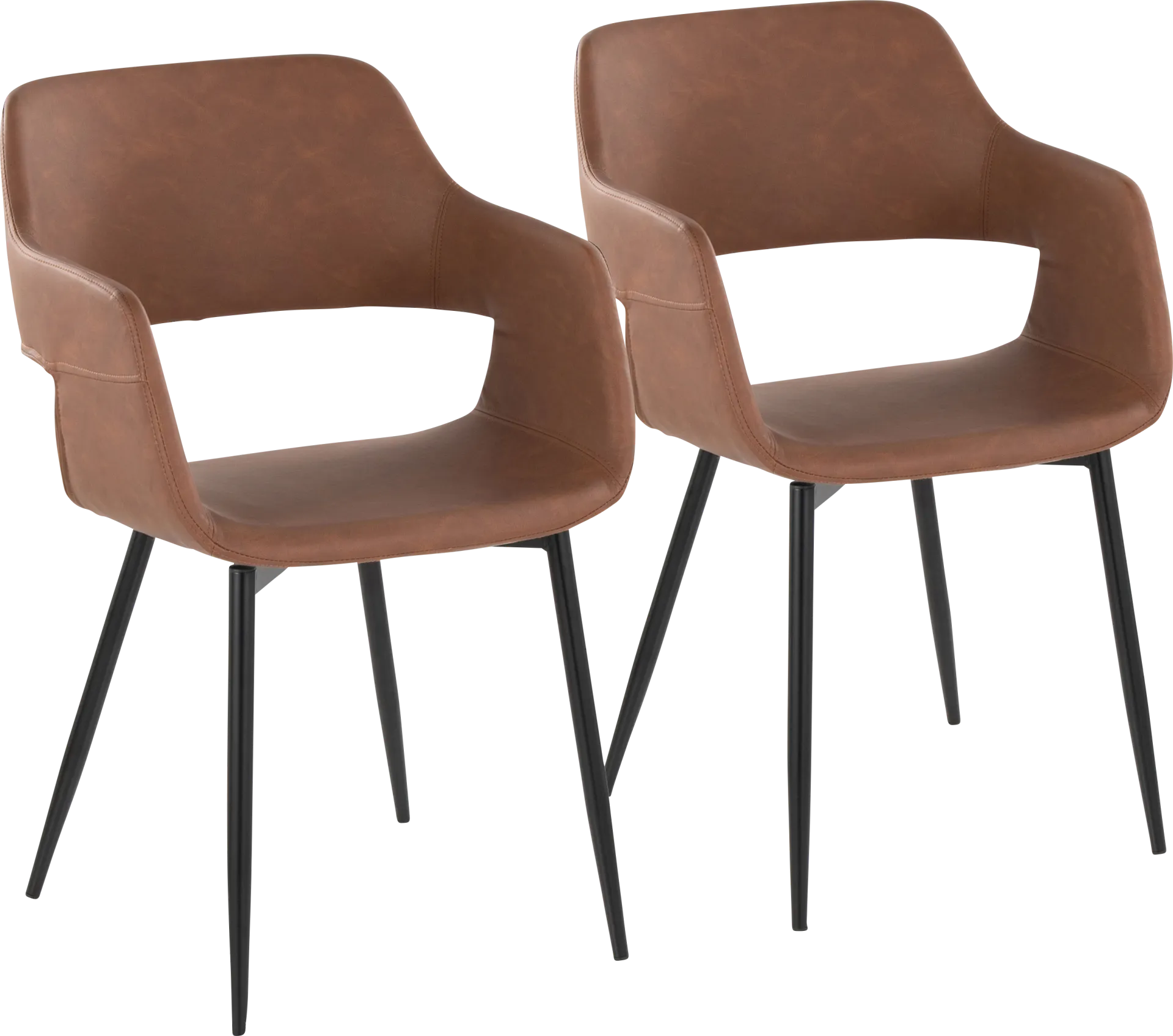 Naibor II Brown Arm Chair, Set of 2 - Image 1