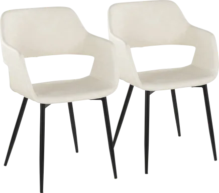 Naibor II Cream Arm Chair, Set of 2
