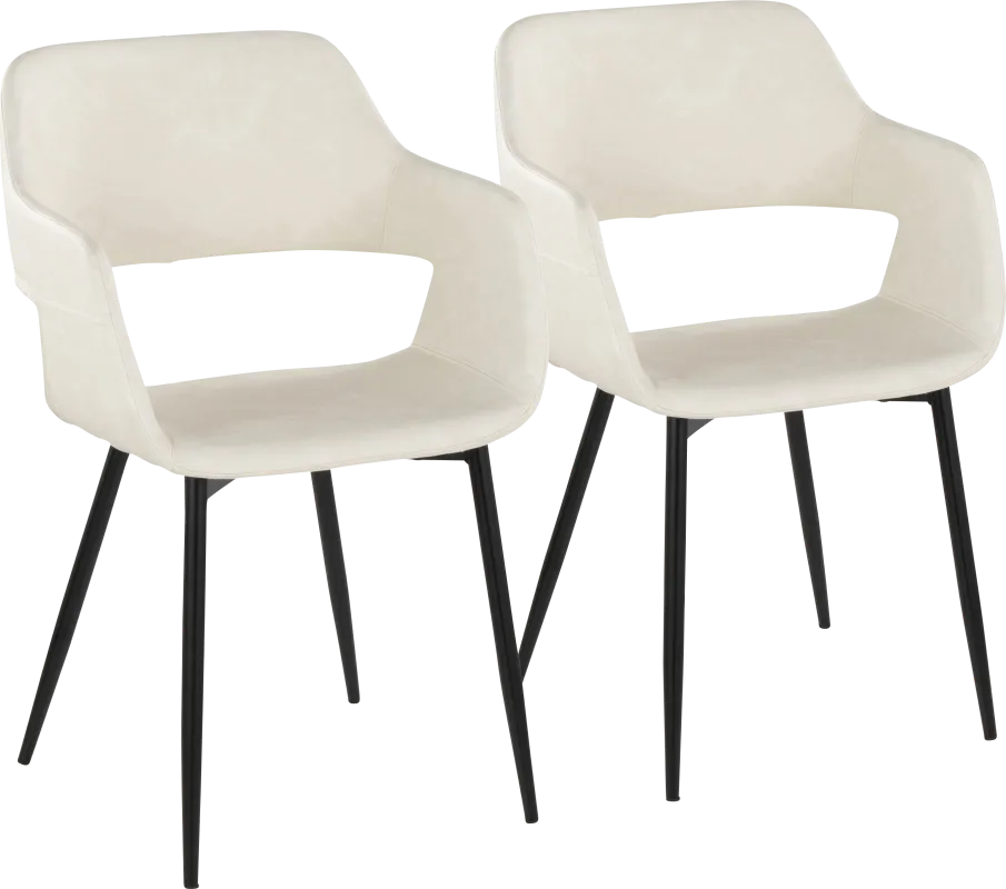 Naibor II Cream Arm Chair, Set of 2