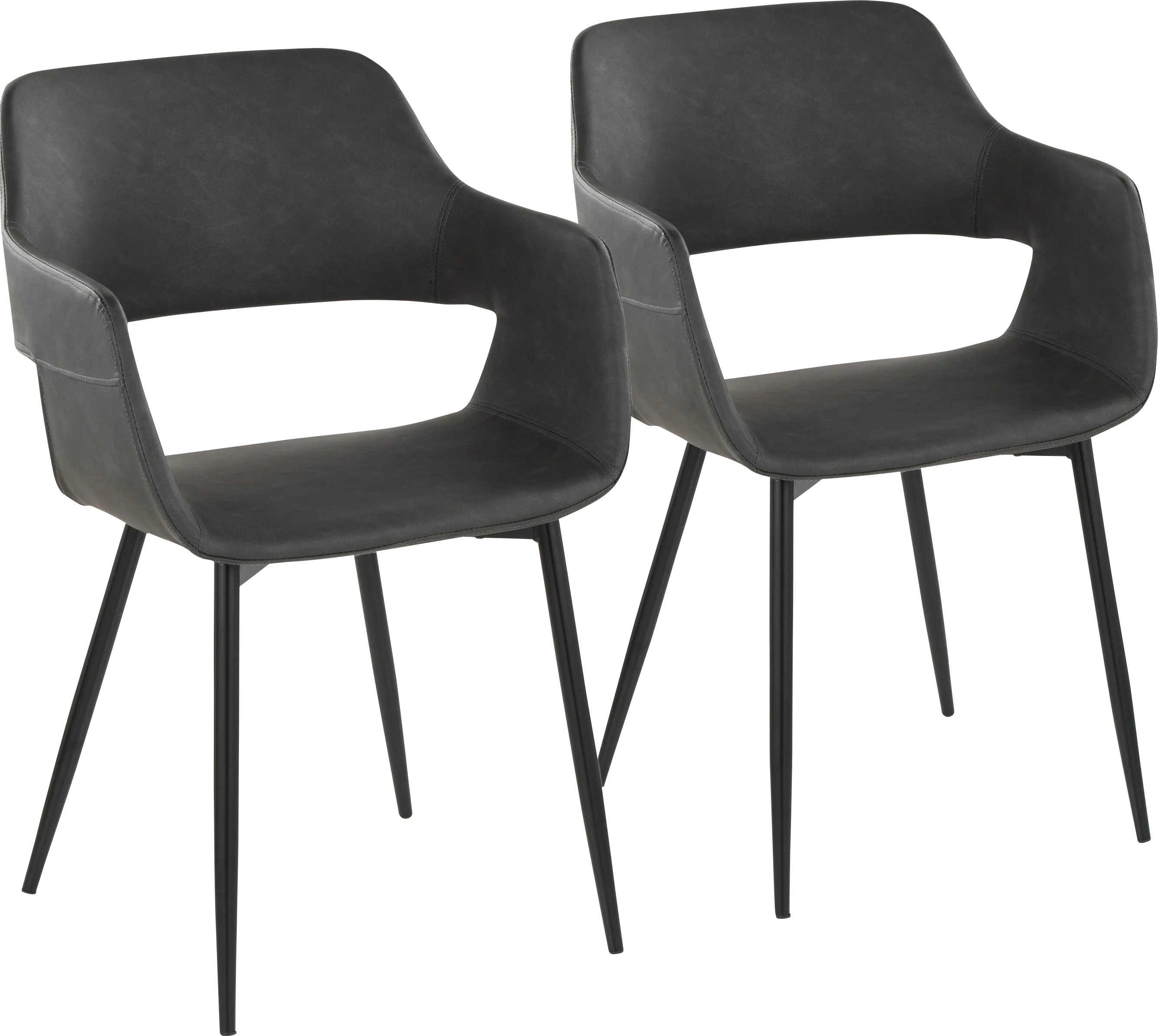 Naibor II Gray Arm Chair, Set of 2 - Thumbnail - Image 1