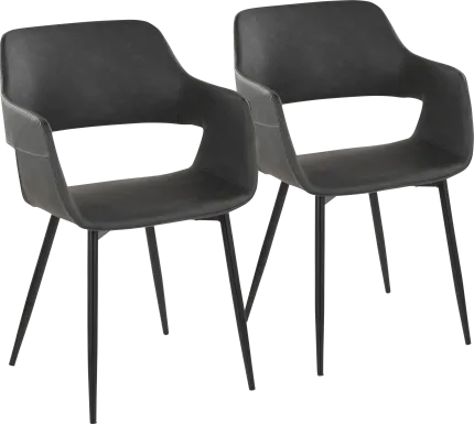 Naibor II Gray Arm Chair, Set of 2