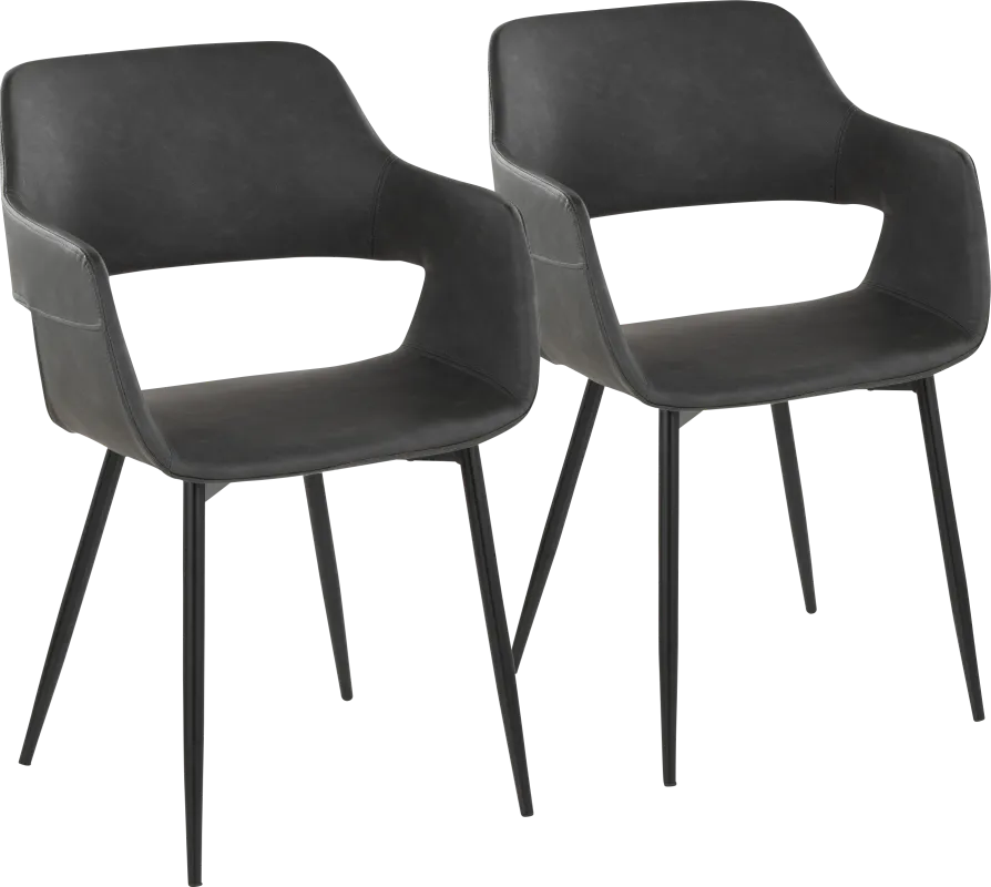Naibor II Gray Arm Chair, Set of 2