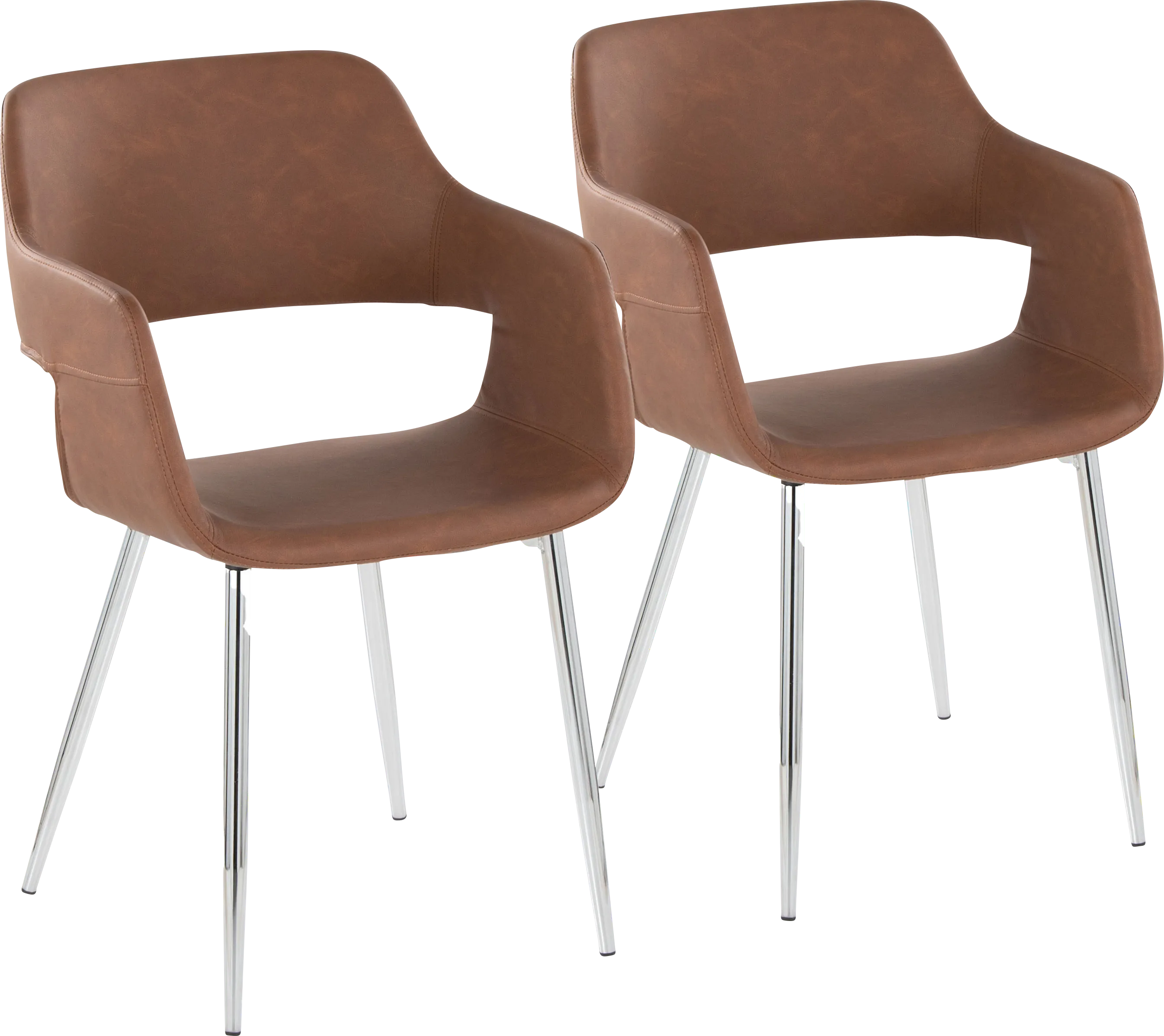 Naibor III Brown Arm Chair, Set of 2 - Thumbnail - Image 1
