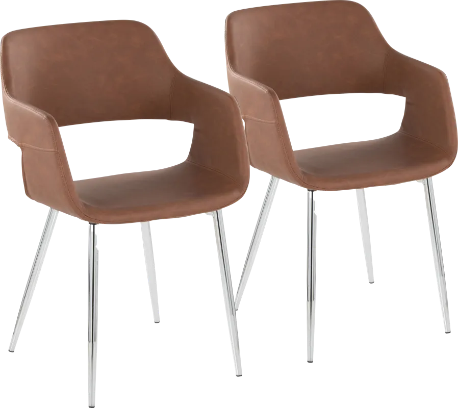 Naibor III Brown Arm Chair, Set of 2