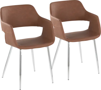 Naibor III Brown Arm Chair, Set of 2