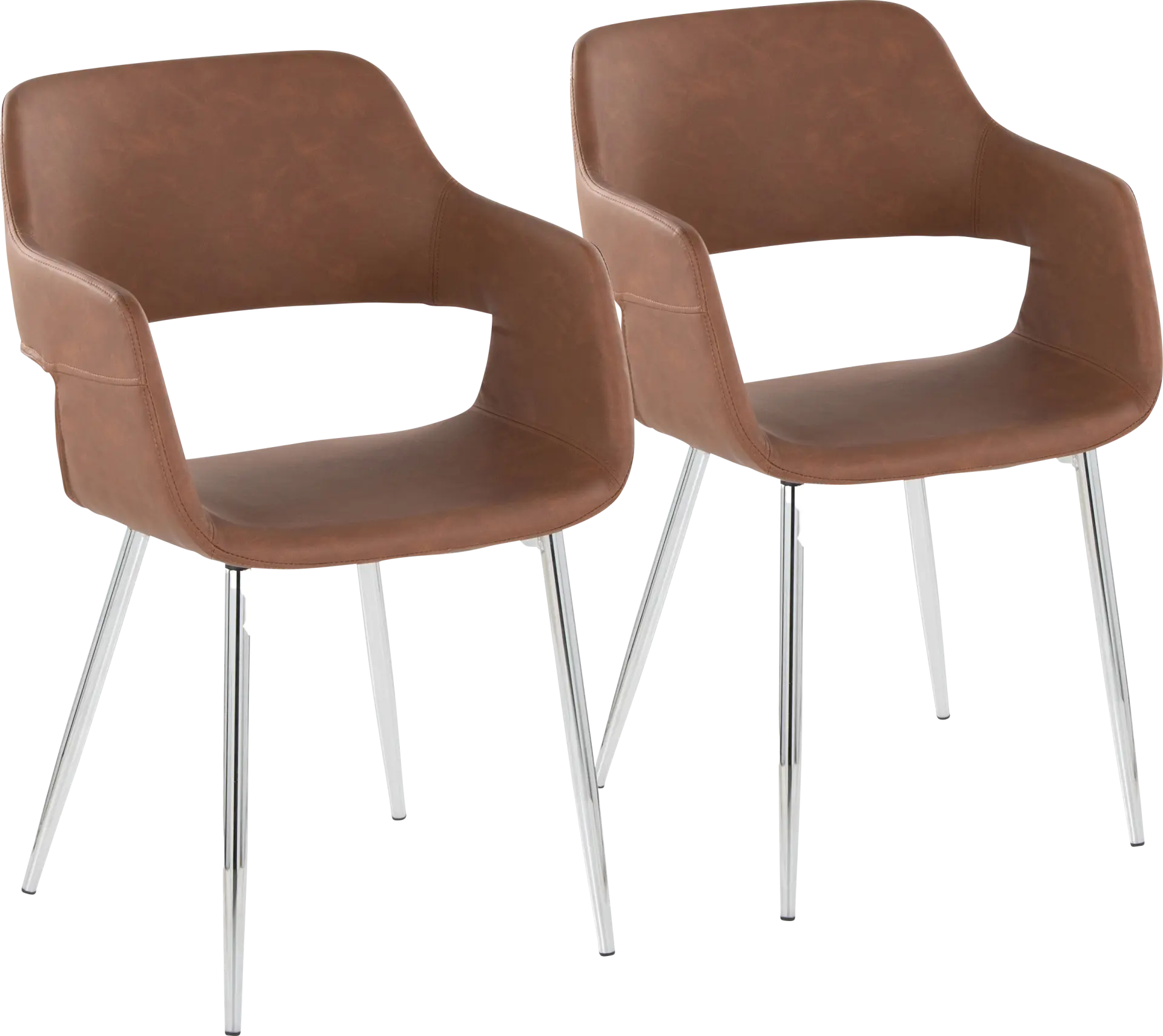 Naibor III Brown Arm Chair, Set of 2