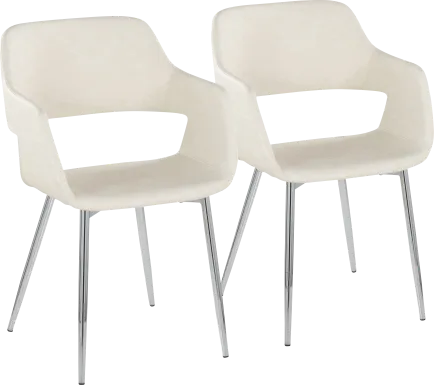 Naibor III Cream Arm Chair, Set of 2