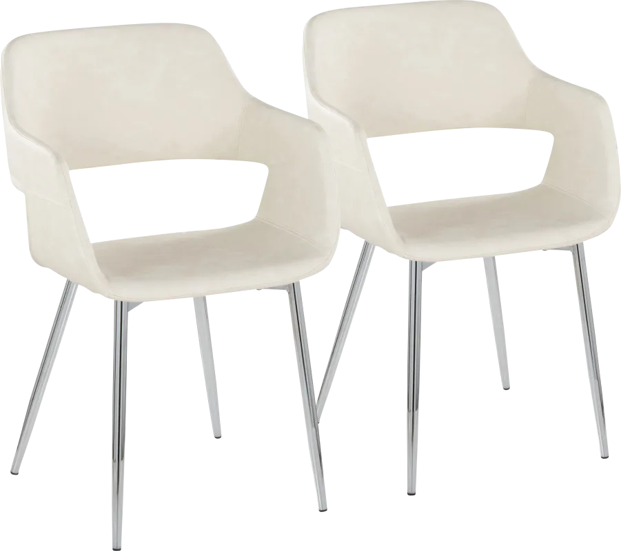 Naibor III Cream Arm Chair, Set of 2