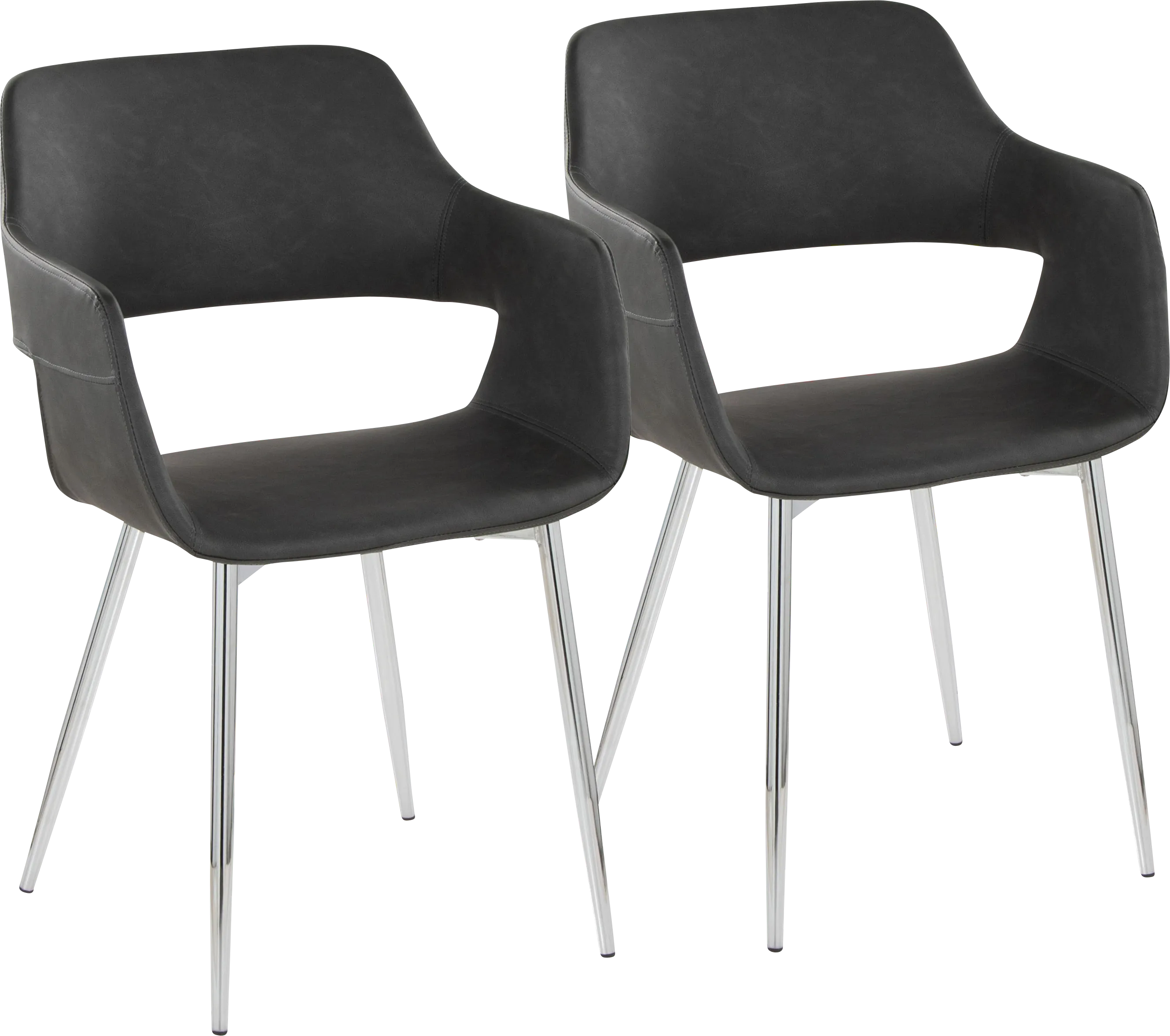 Naibor III Gray Arm Chair, Set of 2 - Thumbnail - Image 1
