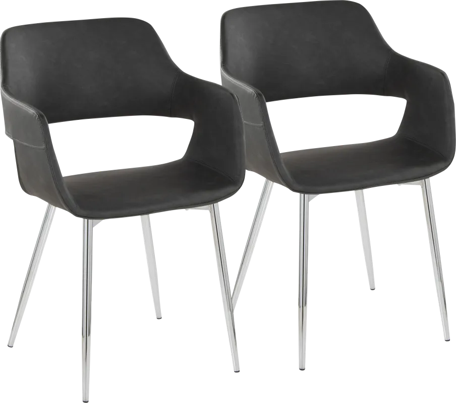 Naibor III Gray Arm Chair, Set of 2
