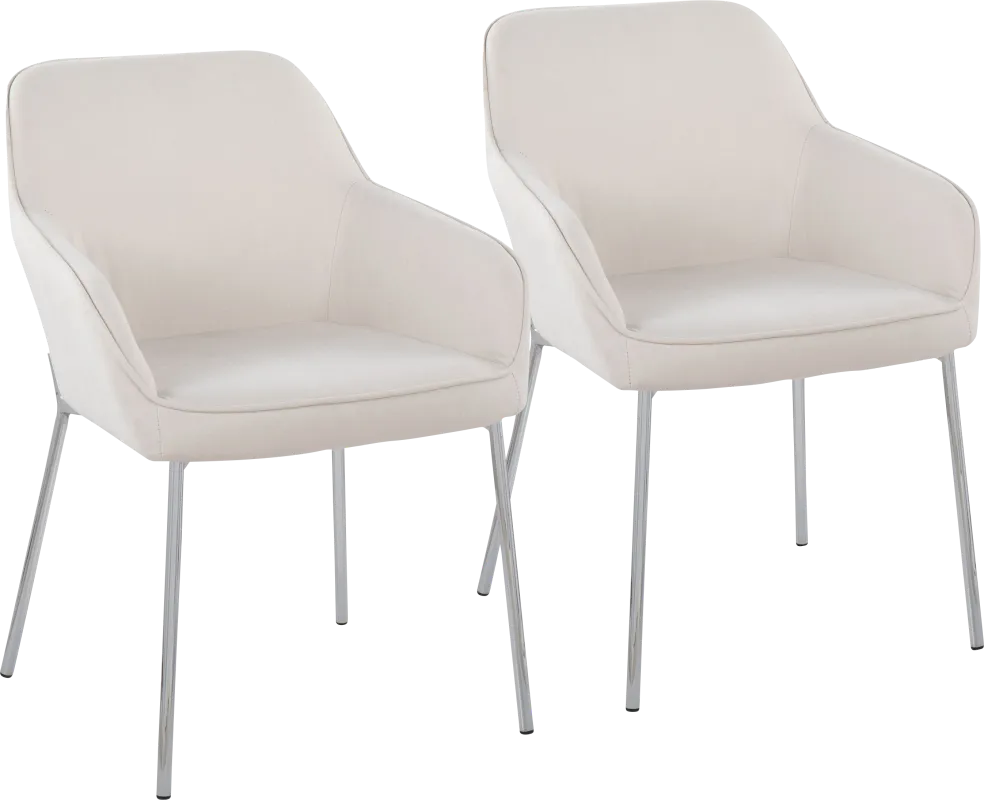 Speirit II Cream Arm Chair, Set of 2