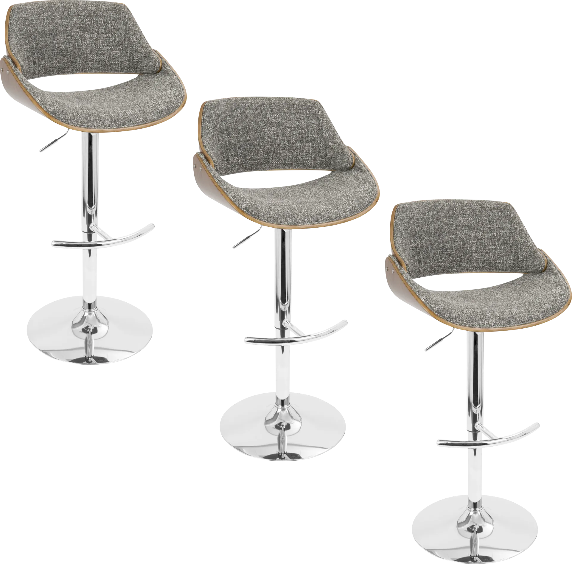 Torlina Gray Adjustable Swivel Barstool, Set of 3 - Image 1