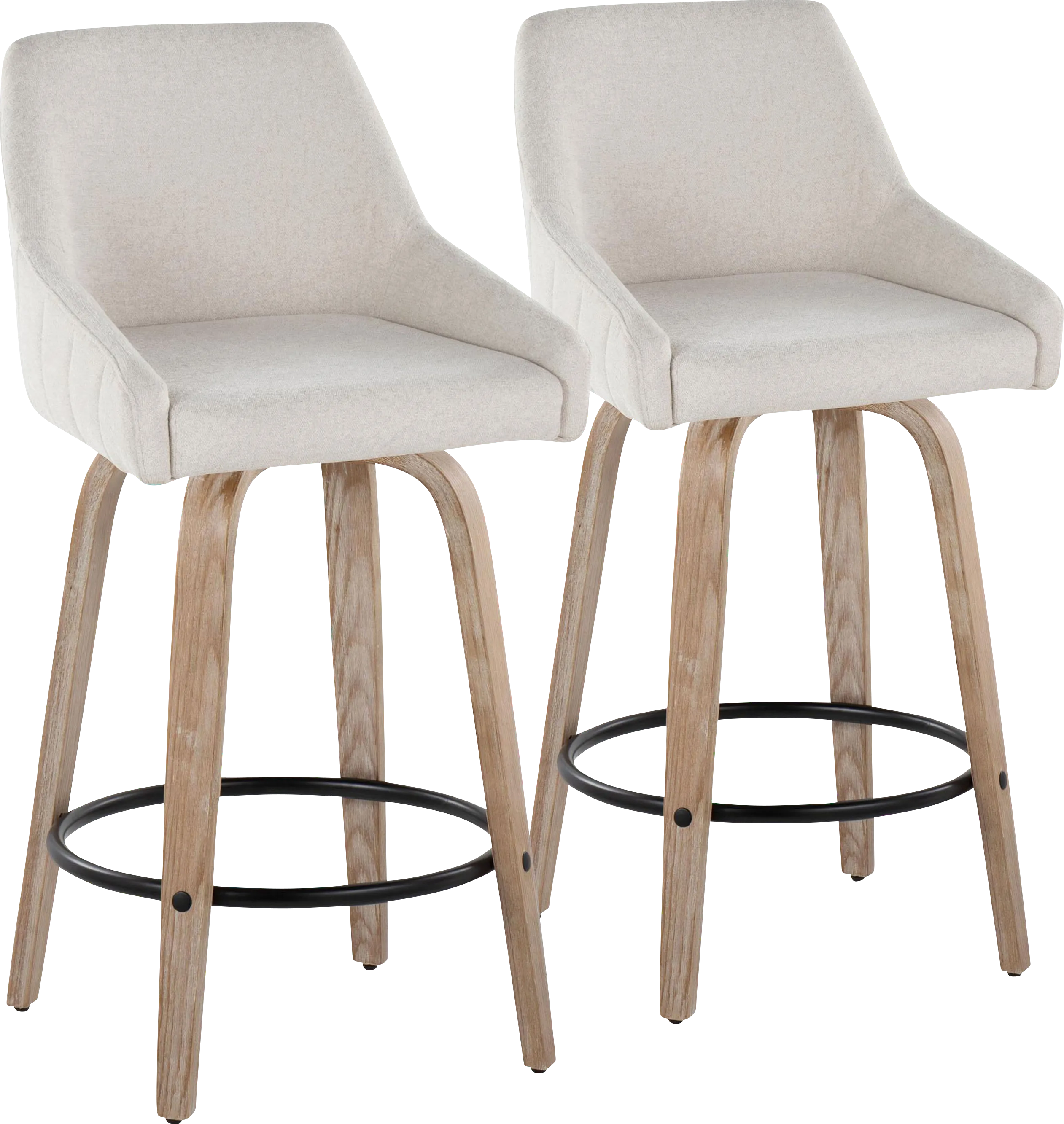Ashlynd III Cream Swivel Counter Height Stool, Set of 2