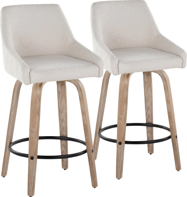 Ashlynd III Cream Swivel Counter Height Stool, Set of 2
