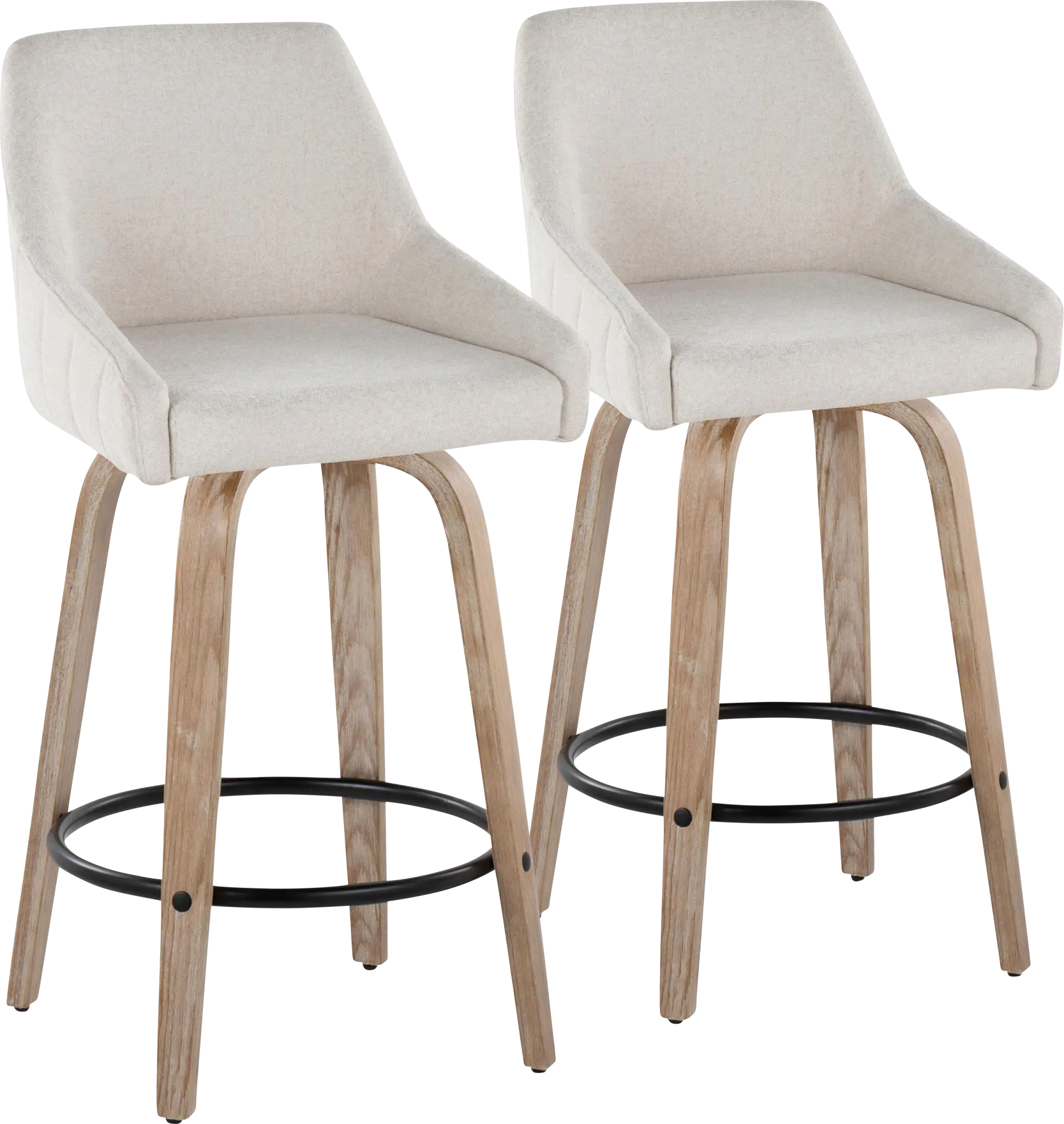 Ashlynd III Cream Swivel Counter Height Stool, Set of 2