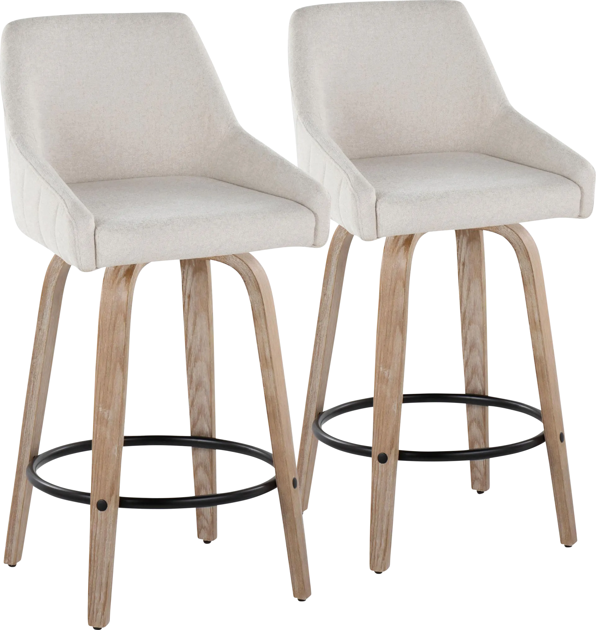Ashlynd III Cream Swivel Counter Height Stool, Set of 2 - Image 1