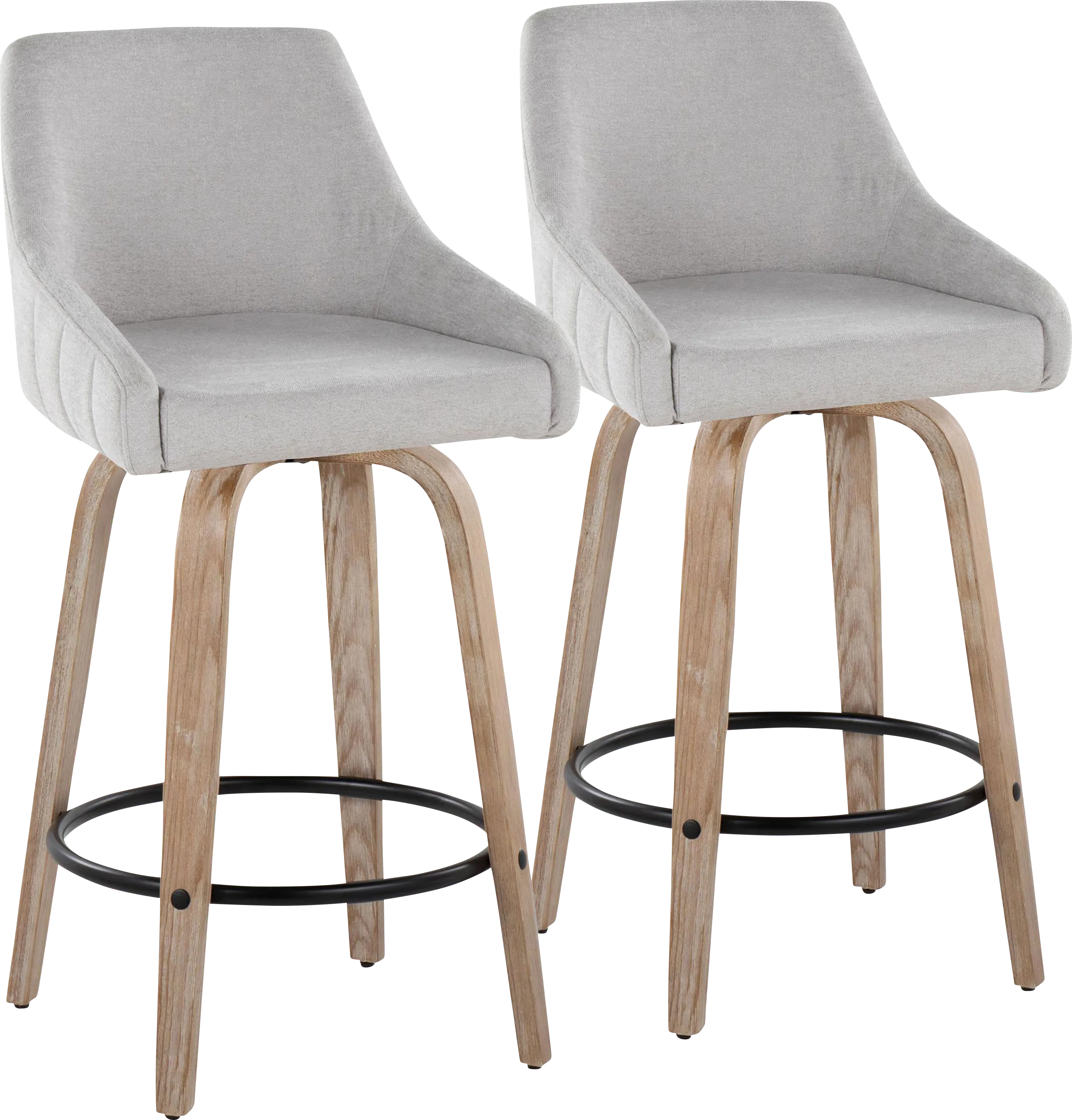 Ashlynd III Gray Swivel Counter Height Stool, Set of 2