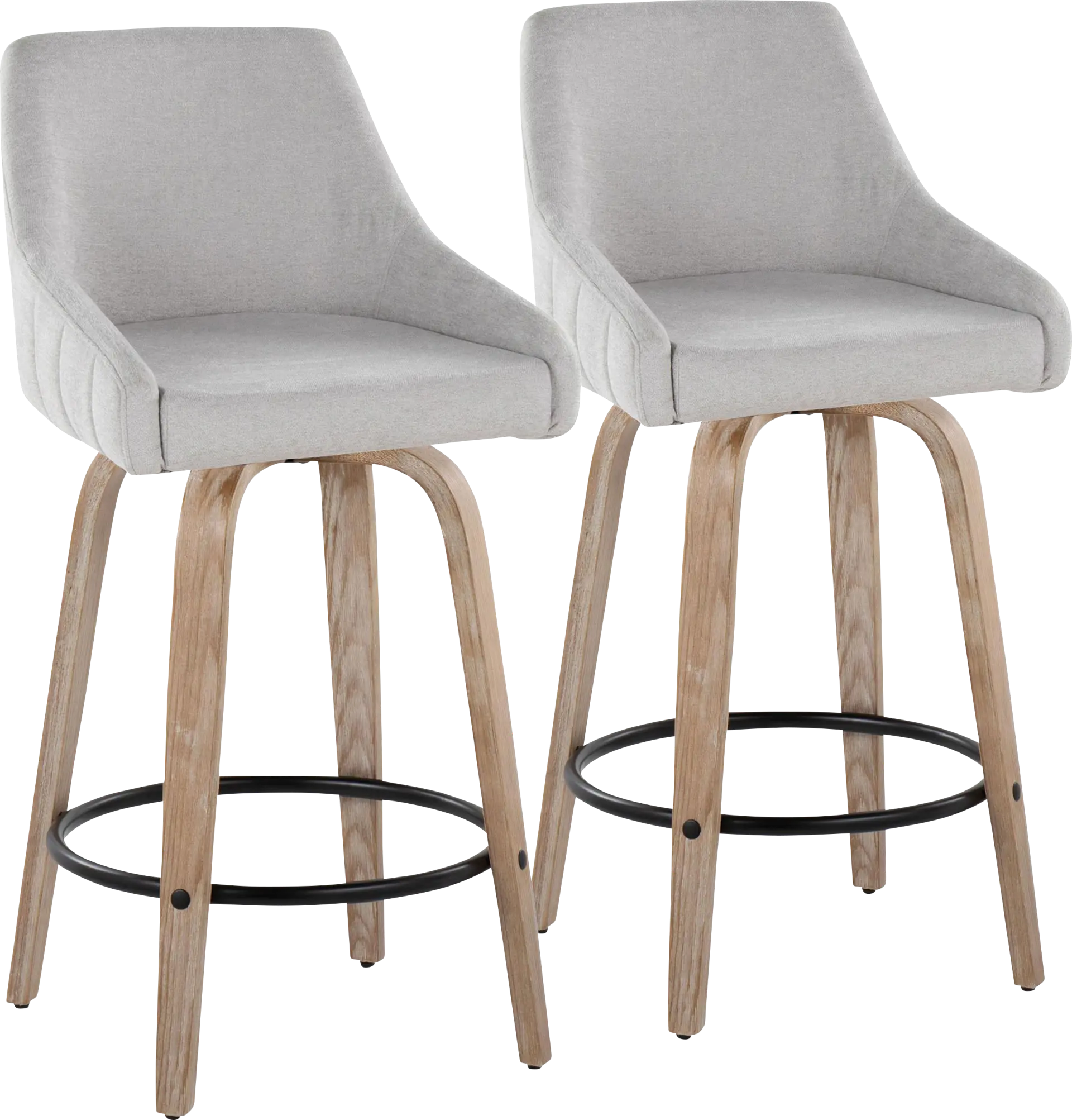 Ashlynd III Gray Swivel Counter Height Stool, Set of 2
