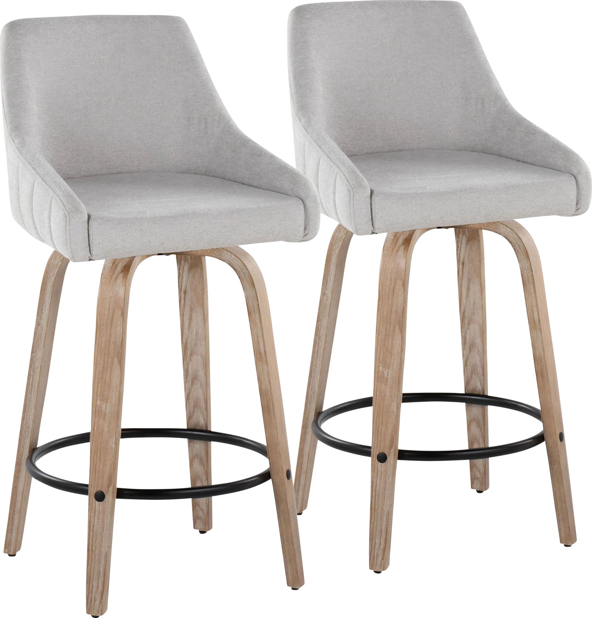 Ashlynd III Gray Swivel Counter Height Stool, Set of 2 - Image 1