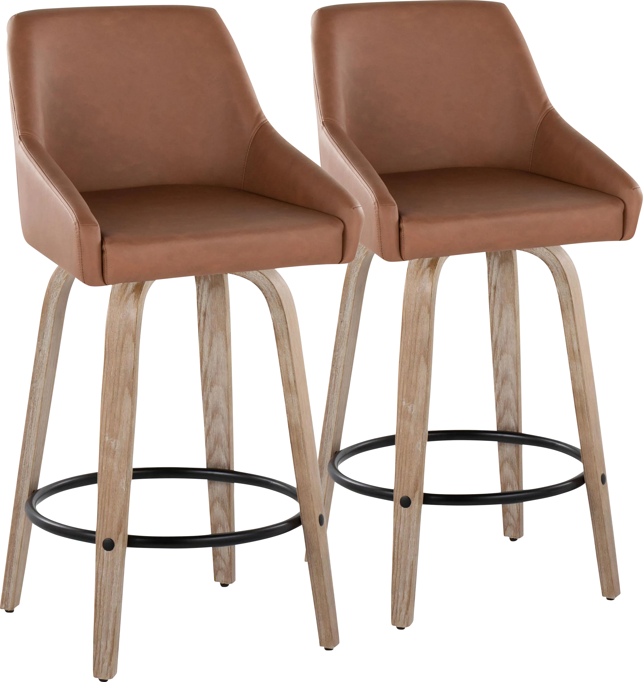 Ashlynd III Camel Swivel Counter Height Stool, Set of 2 - Thumbnail - Image 1