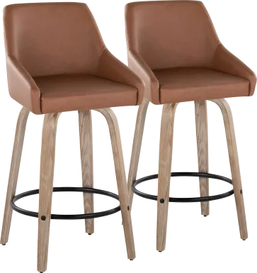 Ashlynd III Camel Swivel Counter Height Stool, Set of 2