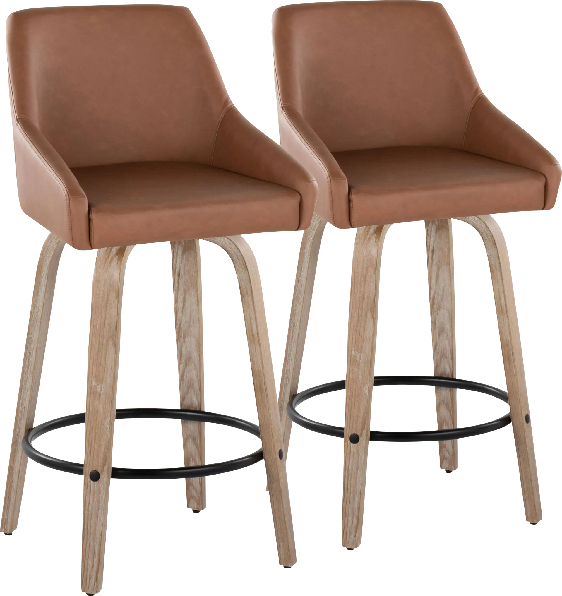 Ashlynd III Camel Swivel Counter Height Stool, Set of 2 - Image 1