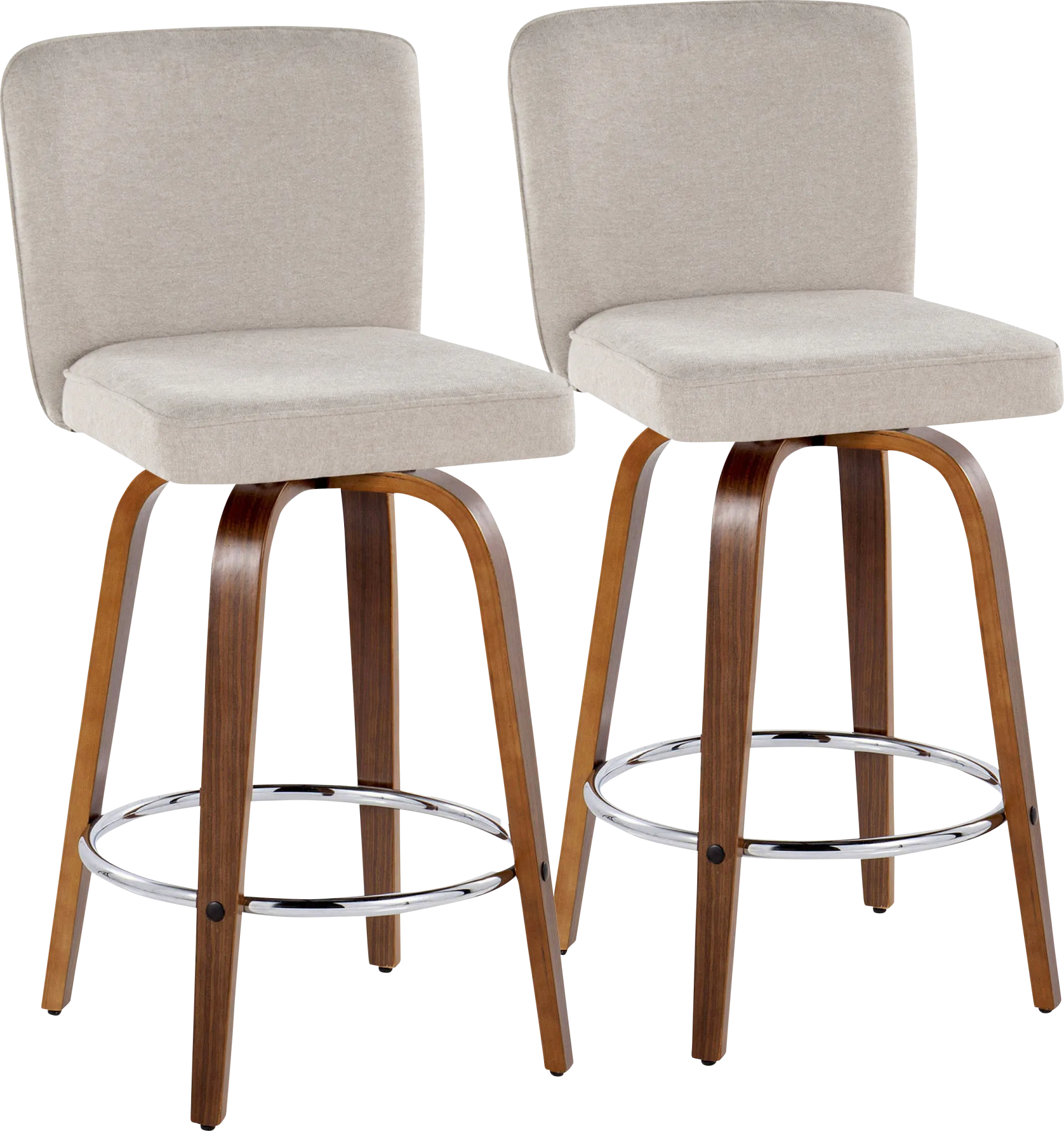 Marcei IV Beige Swivel Counter Height Stool, Set of 2 - Image 1