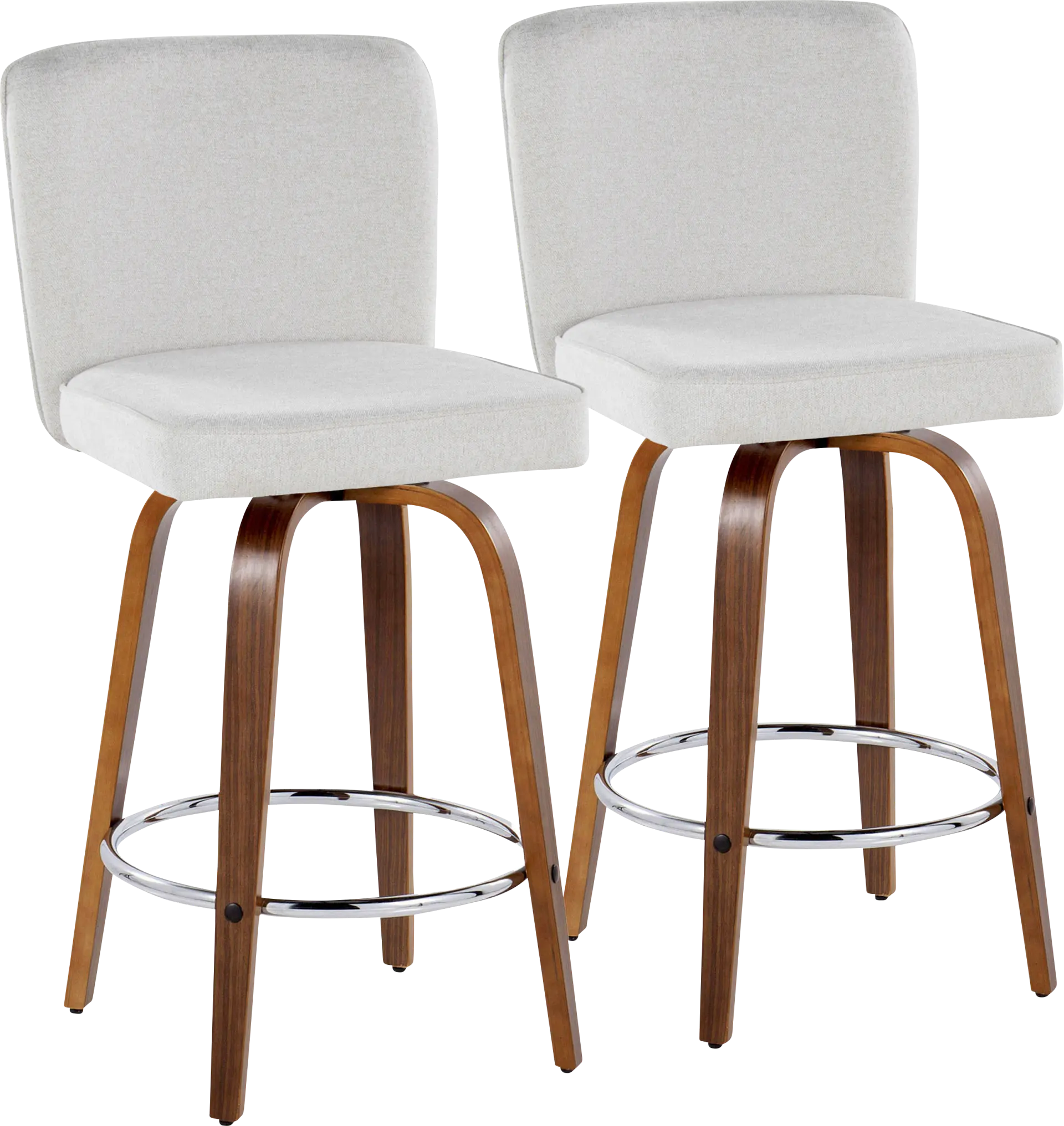 Marcei IV White Swivel Counter Height Stool, Set of 2