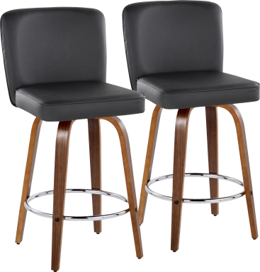 Marcei IV Black Swivel Counter Height Stool, Set of 2