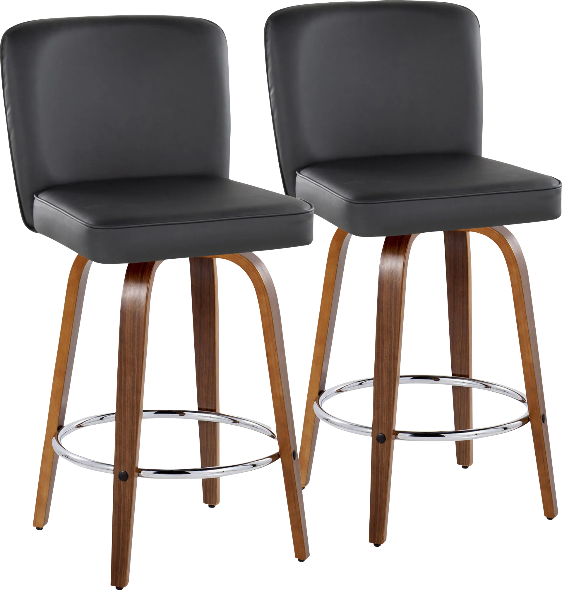 Marcei IV Black Swivel Counter Height Stool, Set of 2 - Image 1