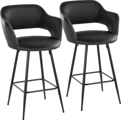 Jouett Black Counter Height Stool, Set of 2
