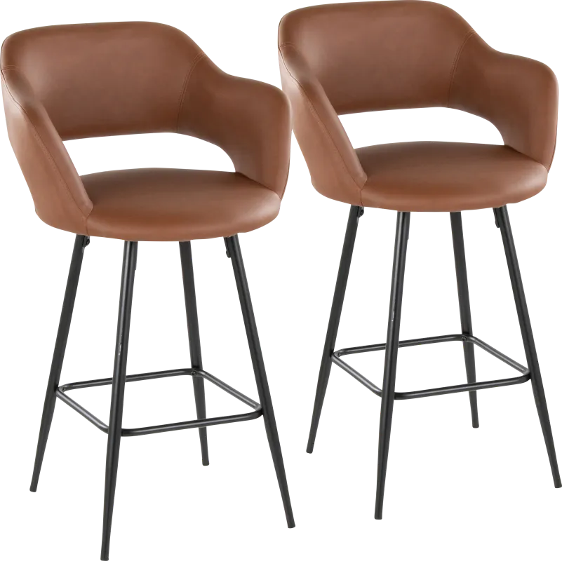 Jouett Brown Counter Height Stool, Set of 2