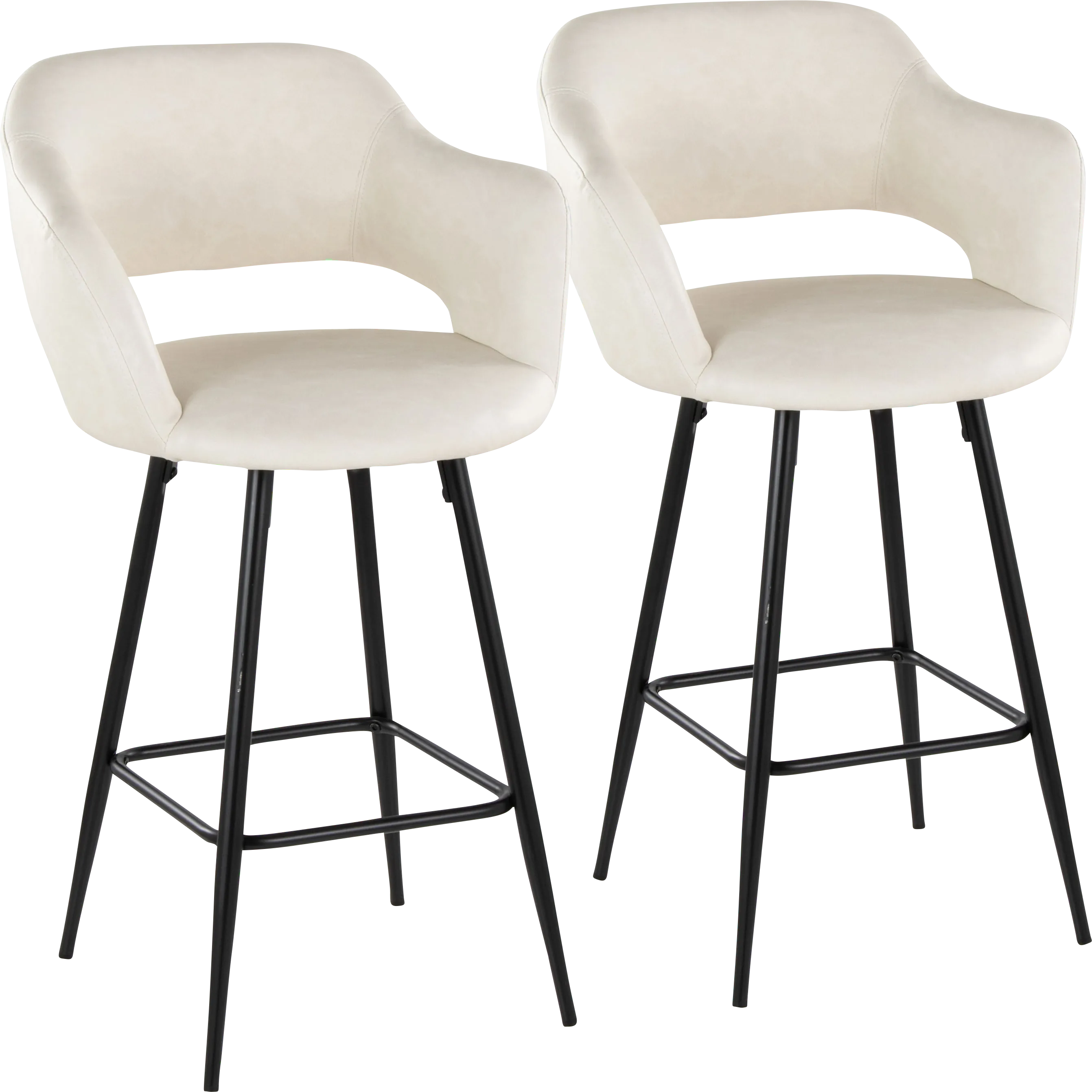 Jouett Cream Counter Height Stool, Set of 2 - Thumbnail - Image 1